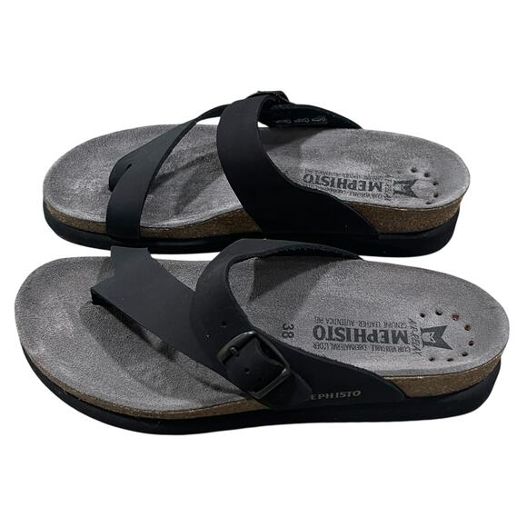 Mephisto Women's Comfortable Helen Sandals in Black Size 38 US 8 - Picture 2 of 8